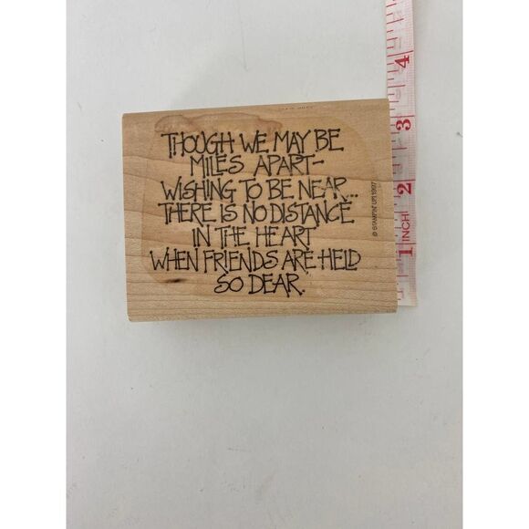 Vintage stamp for scrapbooking, card making, and crafts - Friends Miles Apart - Picture 5 of 5